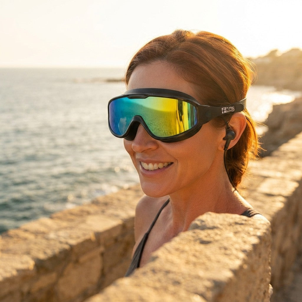 Large Frame Adult Swim Goggles Anti-Fog Wide View Coated Lens UV Protection Pool Swimming Glasses for Adult Youth Men Women